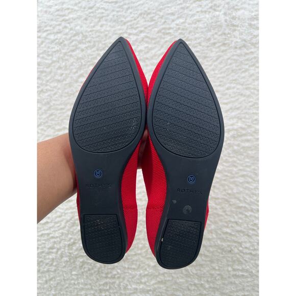 Rothy's Womens 8.5 Red The Point Knit Flat Balletcore Comfort Sustainable Preppy - Picture 7 of 15